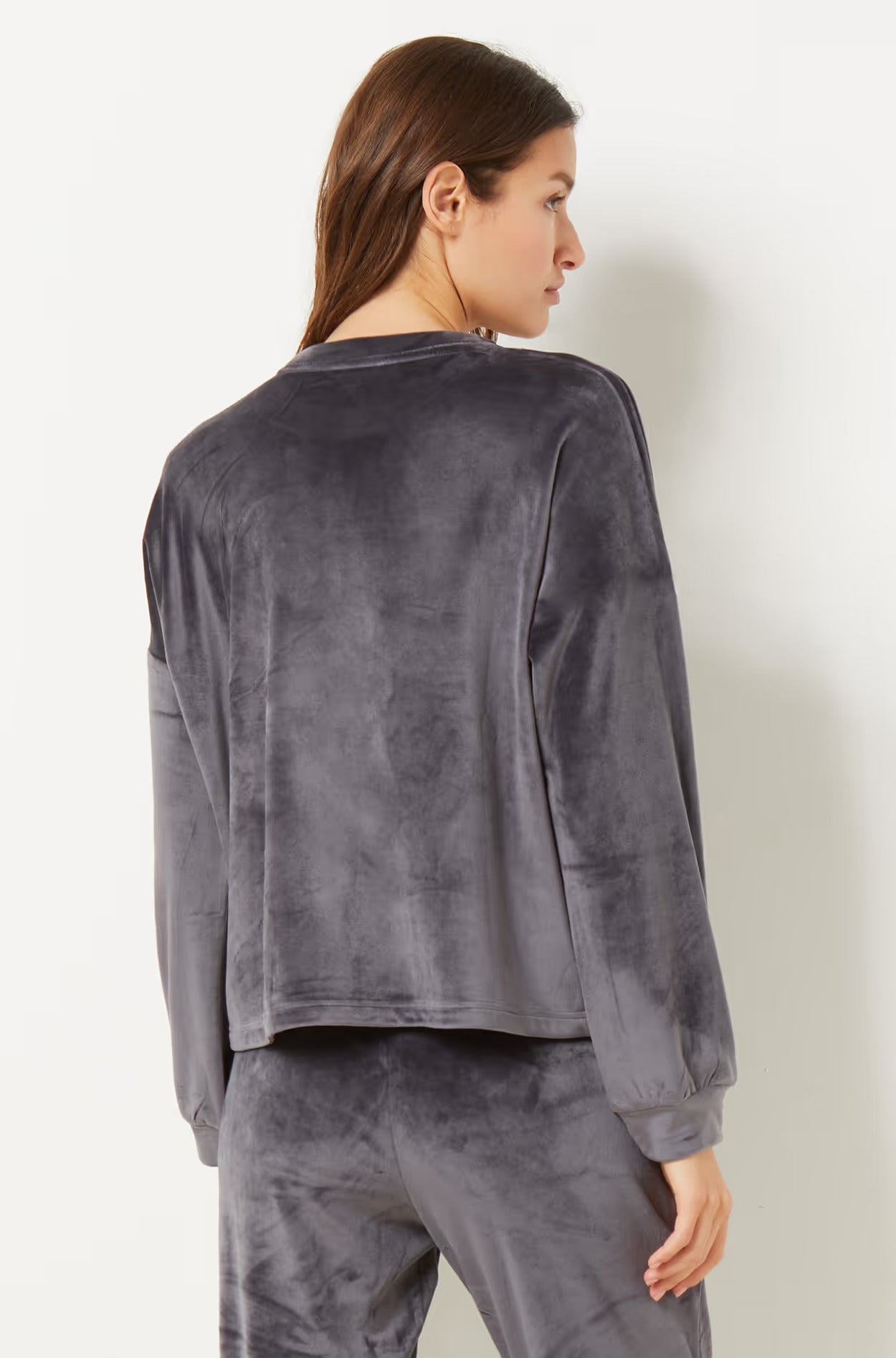 ETAM - סווטשירט קטיפתי DUNKAN בצבע אפור - MASHBIR//365