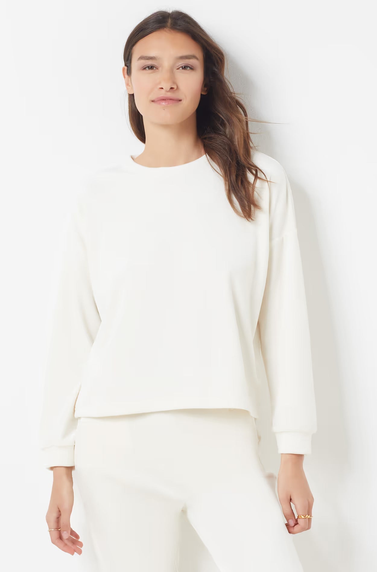 ETAM - סווטשירט קטיפתי DUNKAN בצבע קרם - MASHBIR//365