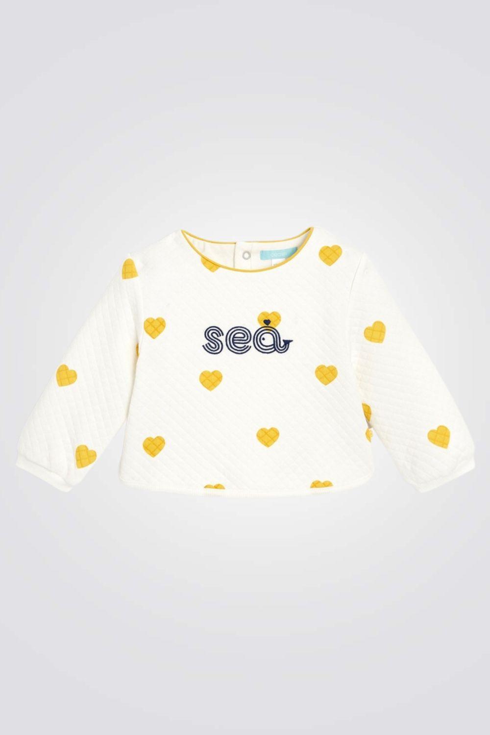 OBAIBI - סווטשירט קווילט לב רקום לתינוקות - MASHBIR//365