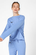 KENNETH COLE - סווטשירט לאונג' עם כיתוב לוגו בצבע תכלת - MASHBIR//365