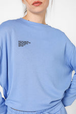 KENNETH COLE - סווטשירט לאונג' עם כיתוב לוגו בצבע תכלת - MASHBIR//365