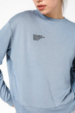 KENNETH COLE - סווטשירט לאונג' עם כיתוב לוגו בצבע כחול - MASHBIR//365