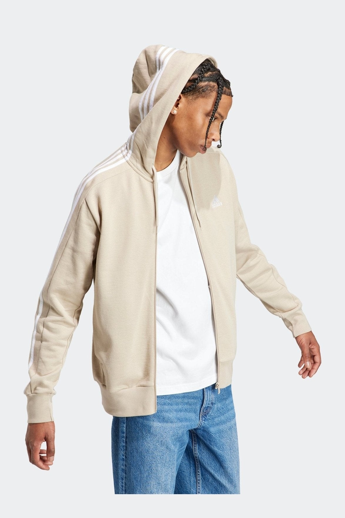 ADIDAS - סווטשירט לגברים FT FZ HD בצבע בז' - MASHBIR//365