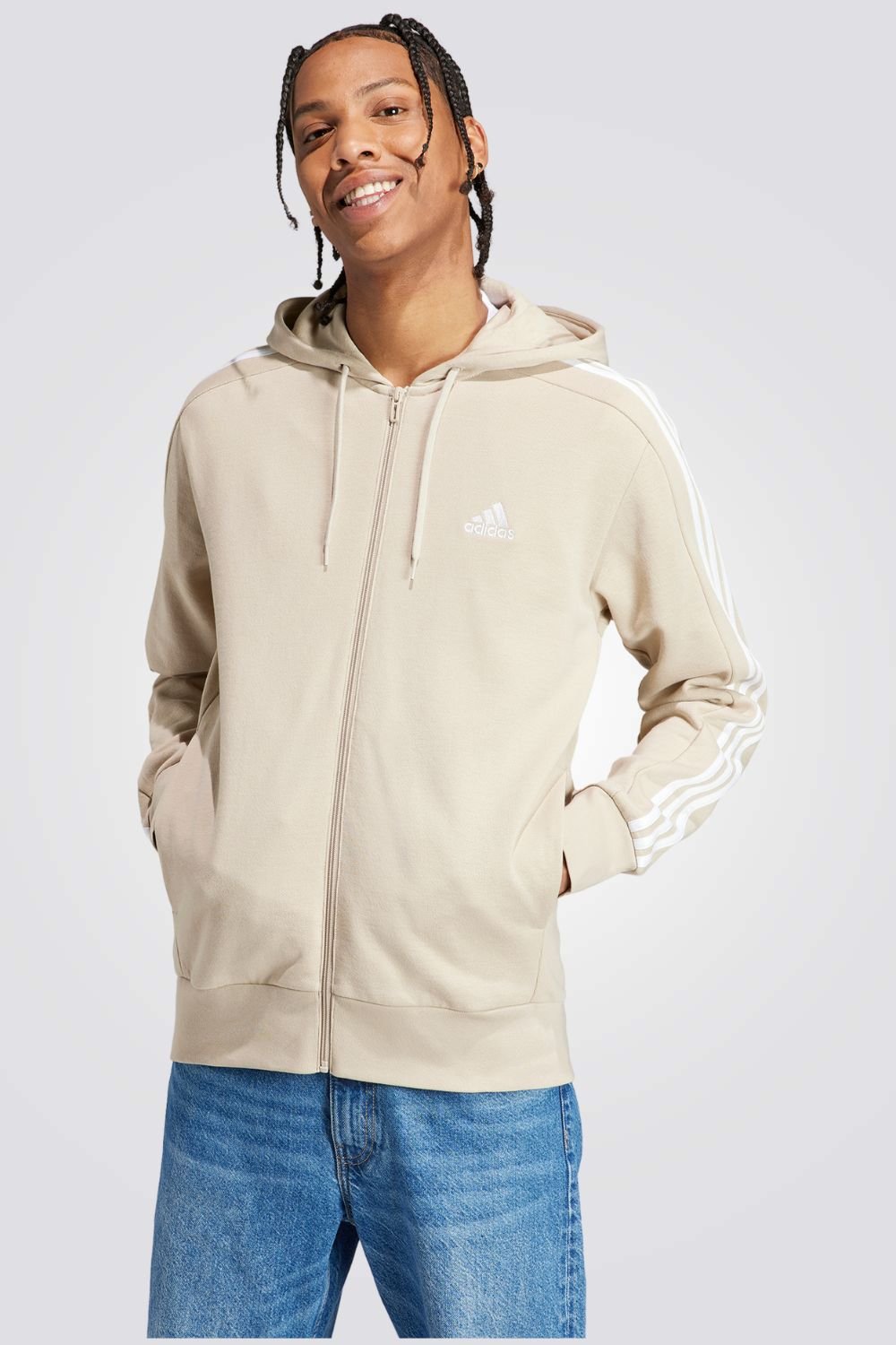 ADIDAS - סווטשירט לגברים FT FZ HD בצבע בז' - MASHBIR//365