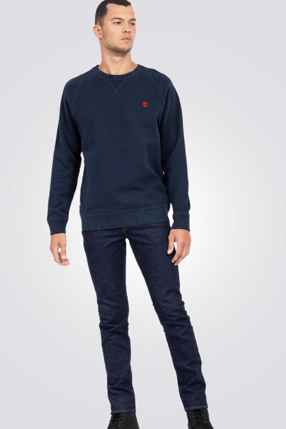 TIMBERLAND - סווטשירט חלק עם רקמת לוגו צבע נייבי - MASHBIR//365