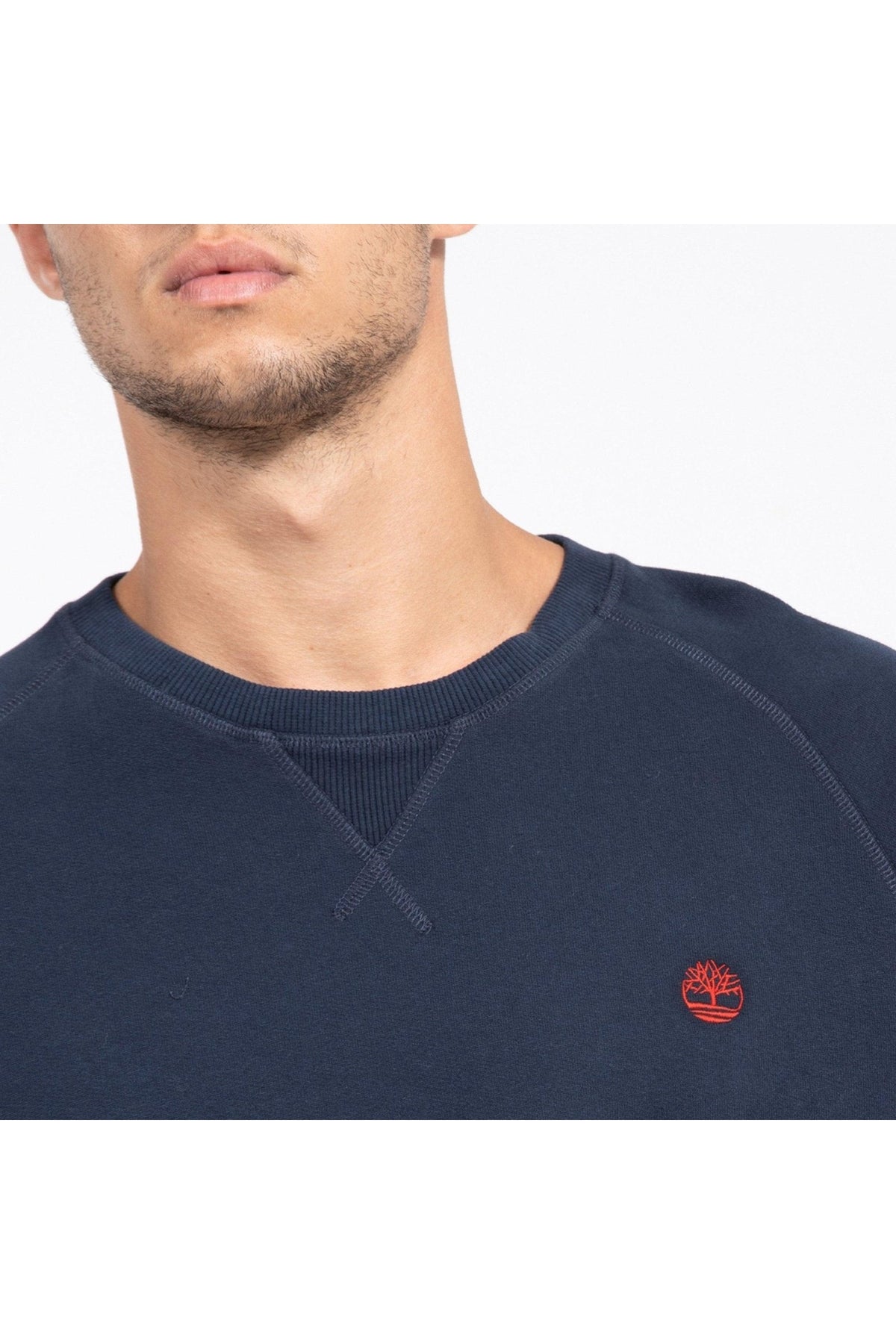 TIMBERLAND - סווטשירט חלק עם רקמת לוגו צבע נייבי - MASHBIR//365