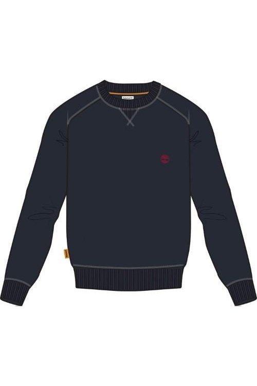 TIMBERLAND - סווטשירט חלק עם רקמת לוגו צבע נייבי - MASHBIR//365