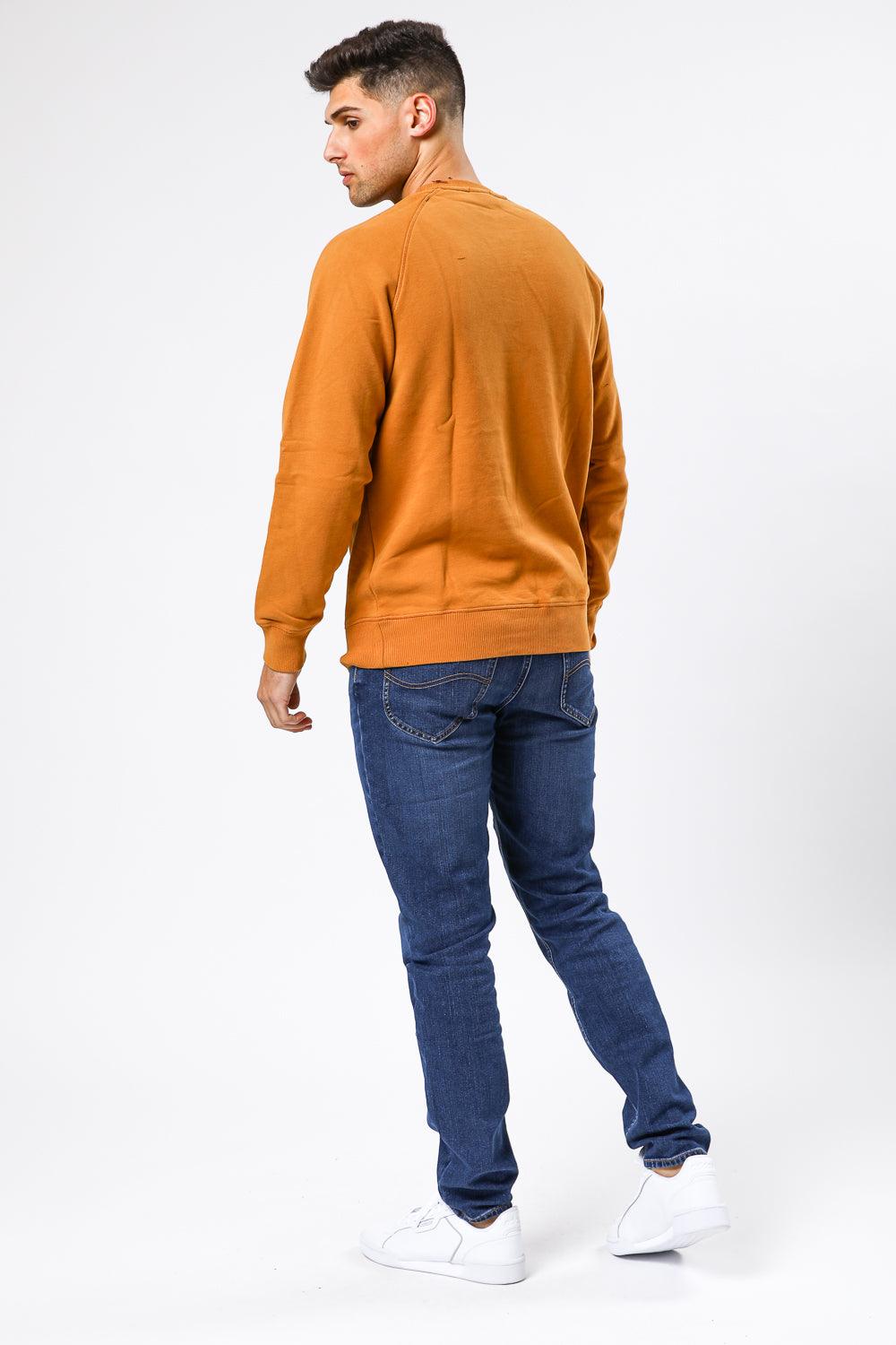 TIMBERLAND - סווטשירט חלק עם רקמת לוגו צבע חרדל - MASHBIR//365