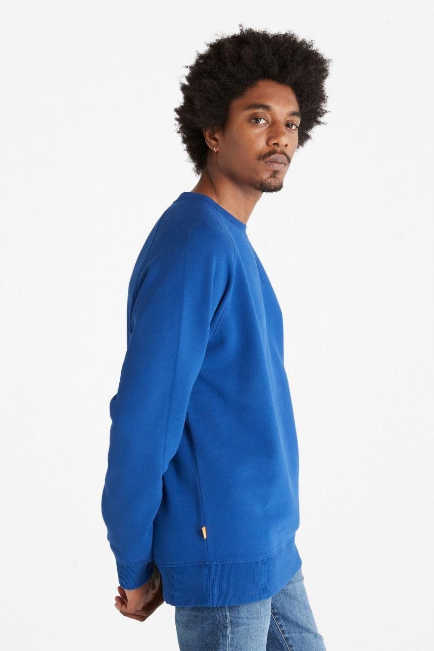 TIMBERLAND - סווטשירט חלק עם רקמת לוגו בצבע כחול - MASHBIR//365