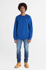 TIMBERLAND - סווטשירט חלק עם רקמת לוגו בצבע כחול - MASHBIR//365