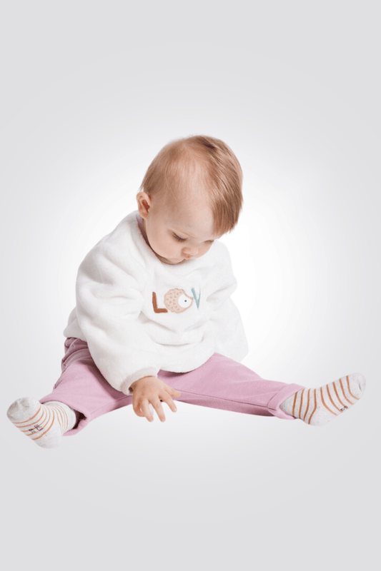 OBAIBI - סווטשירט LOVE בצבע לבן לתינוקות - MASHBIR//365