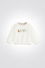 OBAIBI - סווטשירט LOVE בצבע לבן לתינוקות - MASHBIR//365