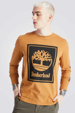 TIMBERLAND - סווטשירט LS FRONT STACK LOGO TEE צבע חרדל - MASHBIR//365