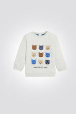 OBAIBI - סווטשירט לתינוקות בצבע אפור עם הדפס דובים צבעונים - MASHBIR//365