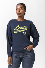 LEVI'S - סווטשירט לוגו בצבע נייבי עם כיתוב ירוק - MASHBIR//365