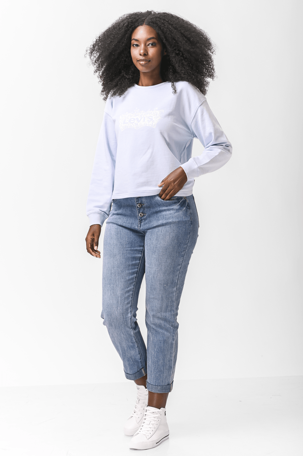 LEVI'S - סווטשירט לוגו בצבע סגול לילך - MASHBIR//365