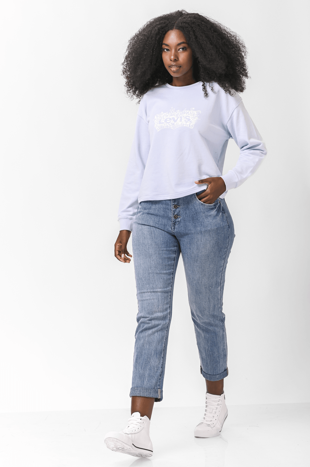 LEVI'S - סווטשירט לוגו בצבע סגול לילך - MASHBIR//365