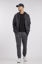 NAUTICA - סווטשירט לוגו עם רוכסן בצבע אפור כהה - MASHBIR//365