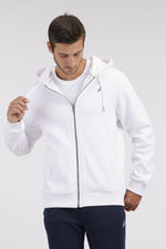 NAUTICA - סווטשירט לוגו עם רוכסן בצבע לבן - MASHBIR//365