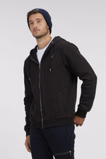 NAUTICA - סווטשירט לוגו עם רוכסן בצבע שחור - MASHBIR//365