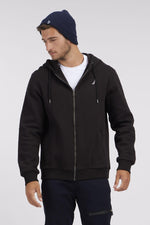 NAUTICA - סווטשירט לוגו עם רוכסן בצבע שחור - MASHBIR//365