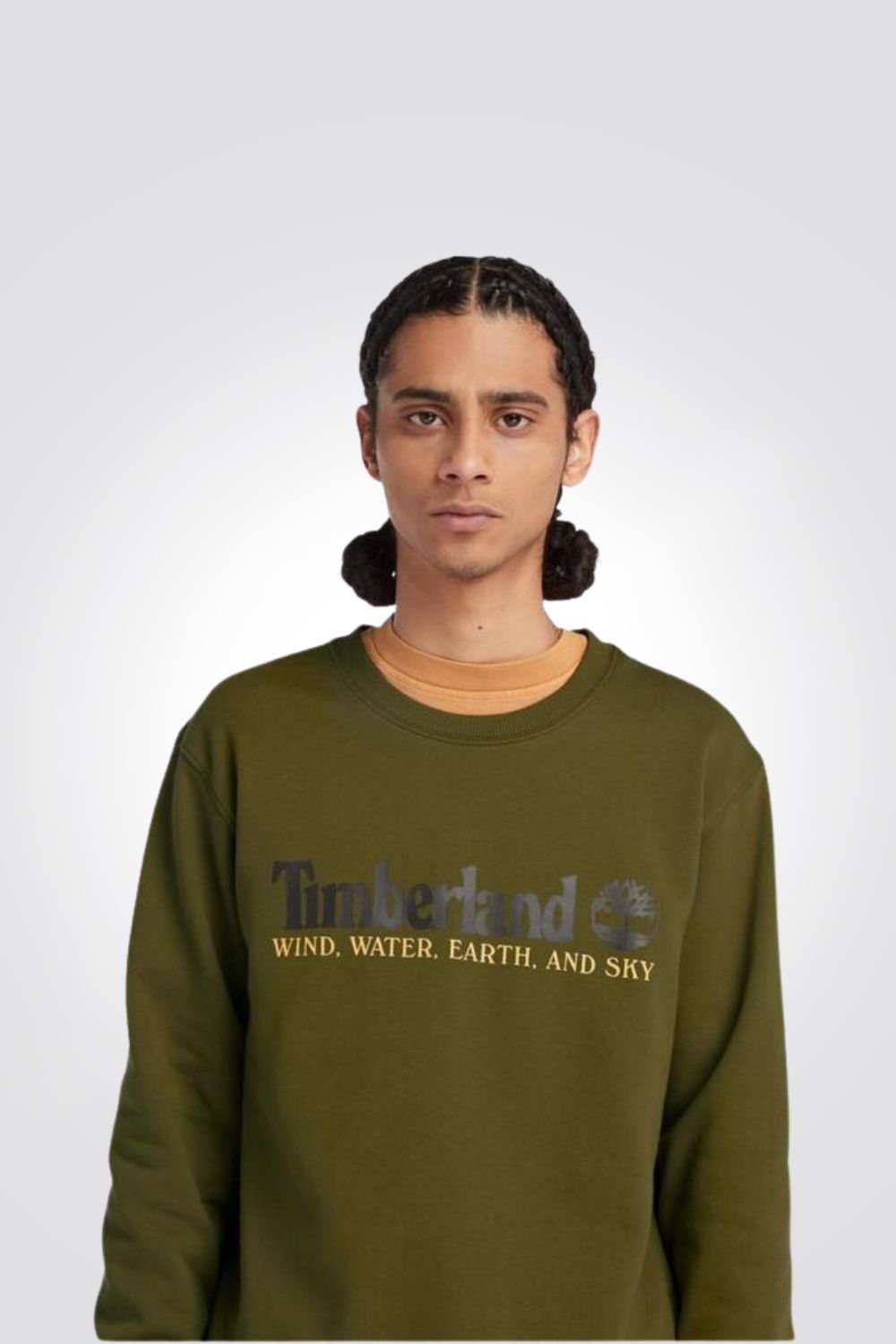 TIMBERLAND - סווטשירט לוגו מודפס בצבע זית - MASHBIR//365