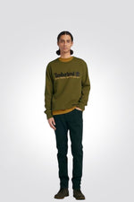 TIMBERLAND - סווטשירט לוגו מודפס בצבע זית - MASHBIR//365