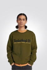 TIMBERLAND - סווטשירט לוגו מודפס בצבע זית - MASHBIR//365