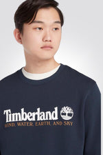 TIMBERLAND - סווטשירט לוגו מודפס כחול - MASHBIR//365