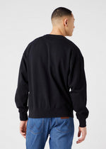 WRANGLER - סווטשירט לוגו רקום בצבע שחור - MASHBIR//365