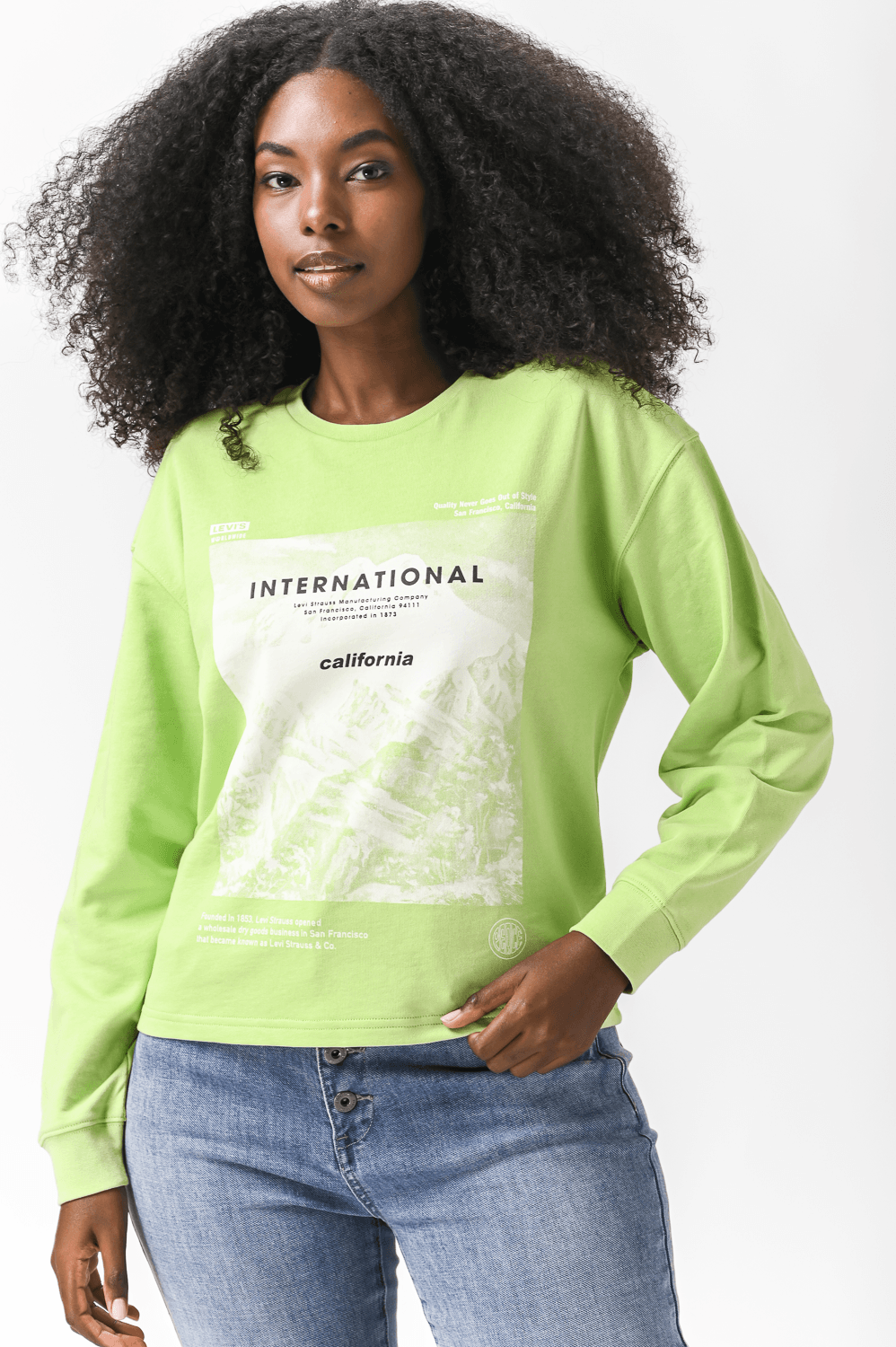LEVI'S - סווטשירט עם הדפס גרפי צבע ירוק - MASHBIR//365