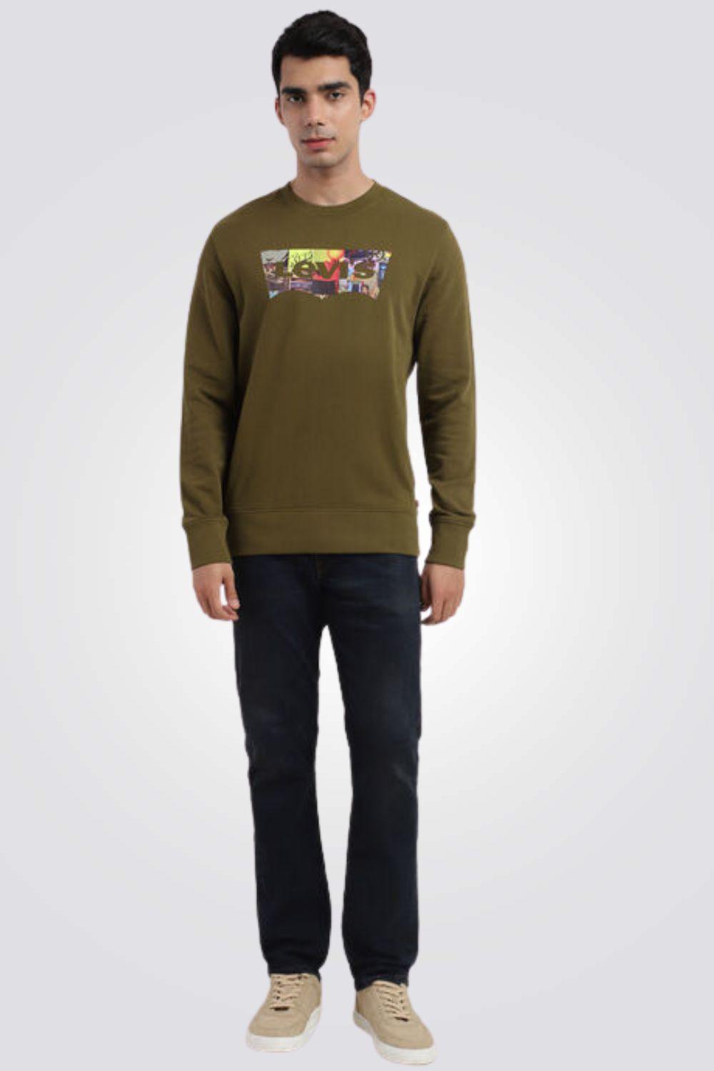 LEVI'S - סווטשירט עם הדפס גרפי בצבע ירוק זית - MASHBIR//365