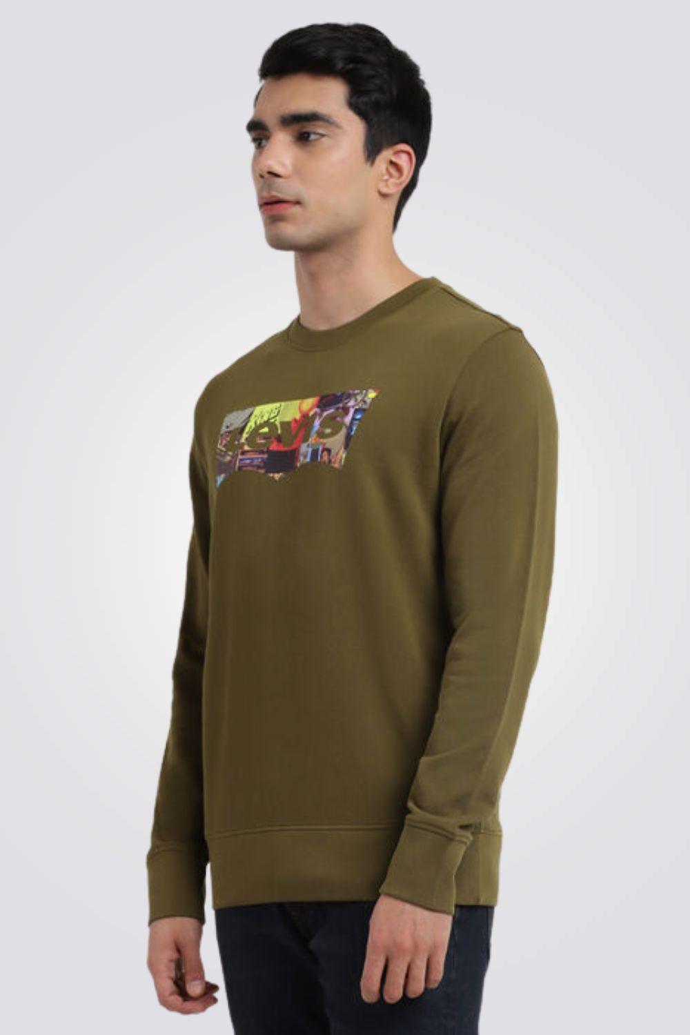 LEVI'S - סווטשירט עם הדפס גרפי בצבע ירוק זית - MASHBIR//365