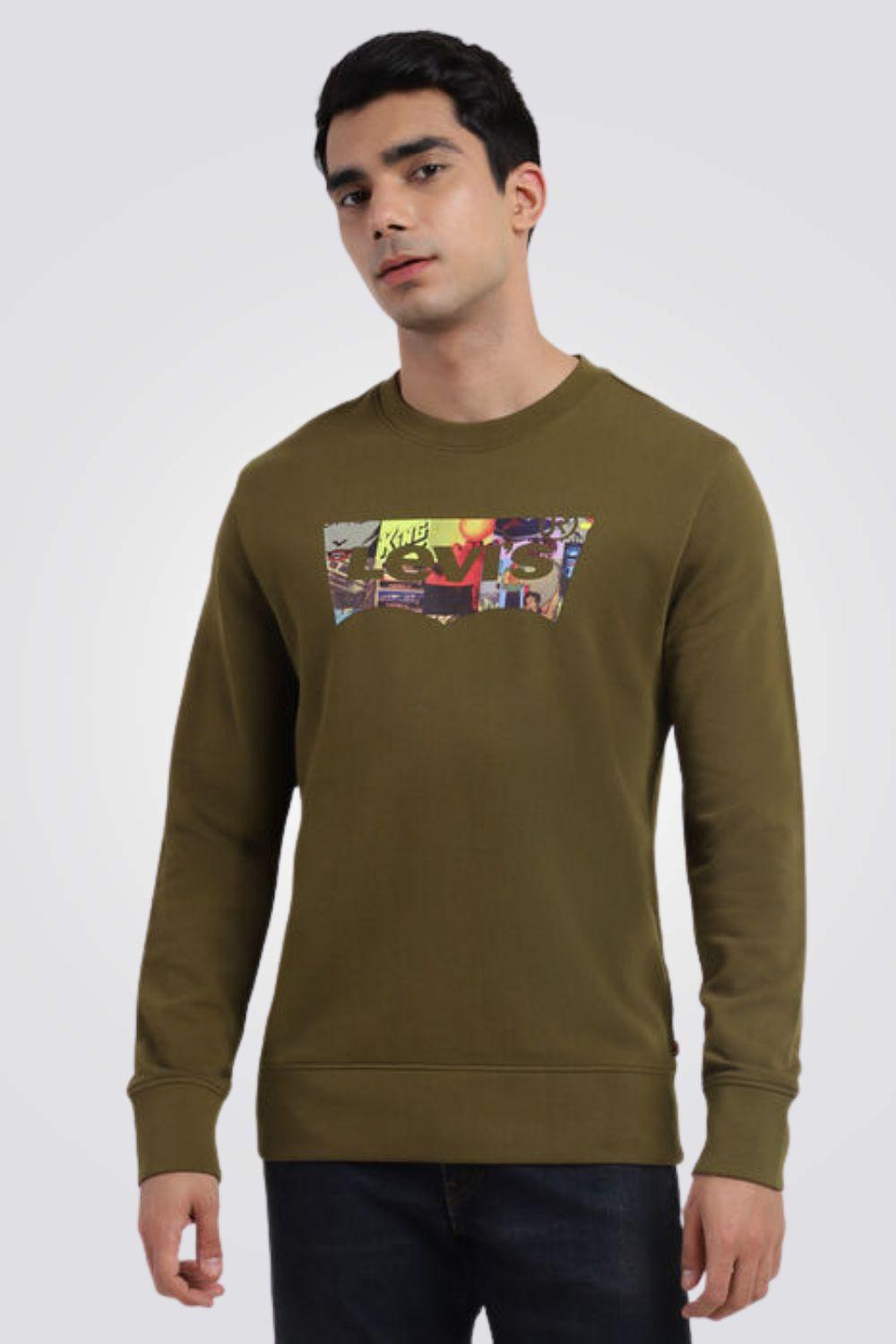 LEVI'S - סווטשירט עם הדפס גרפי בצבע ירוק זית - MASHBIR//365