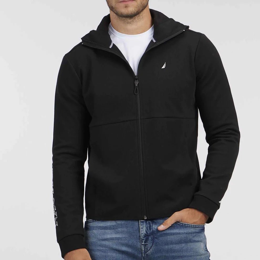 NAUTICA - סווטשירט עם לוגו רקום בצבע שחור - MASHBIR//365