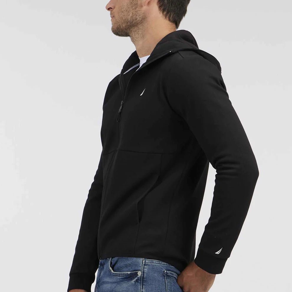 NAUTICA - סווטשירט עם לוגו רקום בצבע שחור - MASHBIR//365