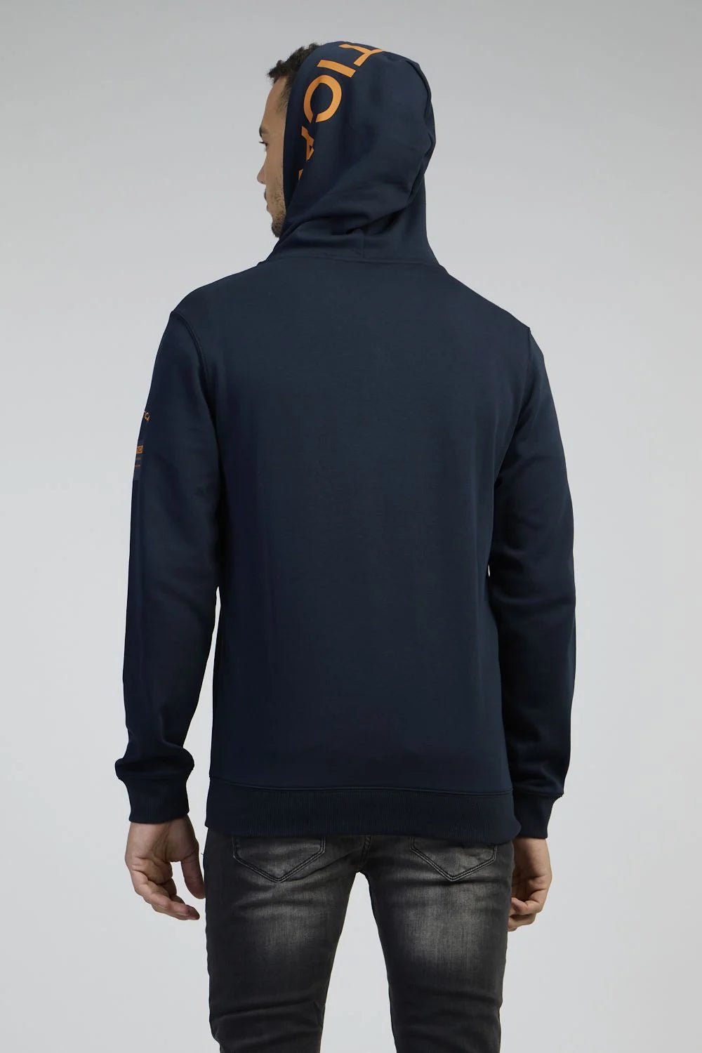 NAUTICA - סווטשירט עם רוכסן בצבע נייבי וכתום - MASHBIR//365