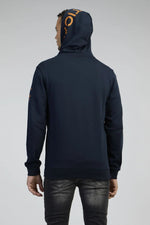 NAUTICA - סווטשירט עם רוכסן בצבע נייבי וכתום - MASHBIR//365