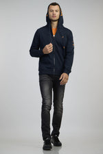 NAUTICA - סווטשירט עם רוכסן בצבע נייבי וכתום - MASHBIR//365