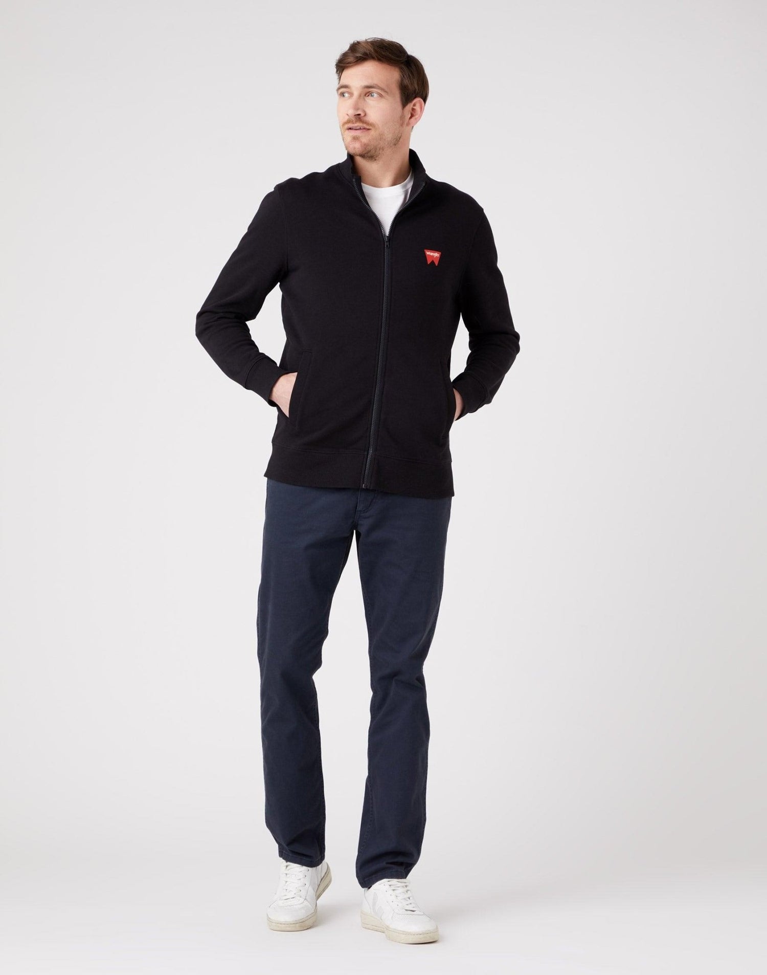 WRANGLER - סווטשירט עם רוכסן בצבע שחור - MASHBIR//365