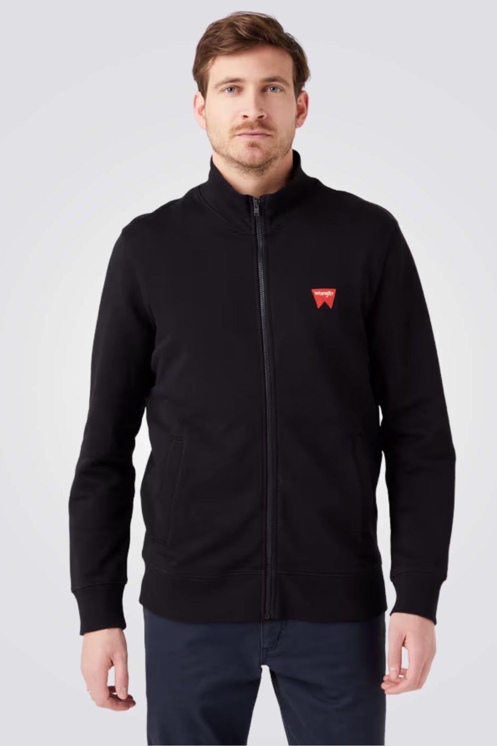 WRANGLER - סווטשירט עם רוכסן בצבע שחור - MASHBIR//365