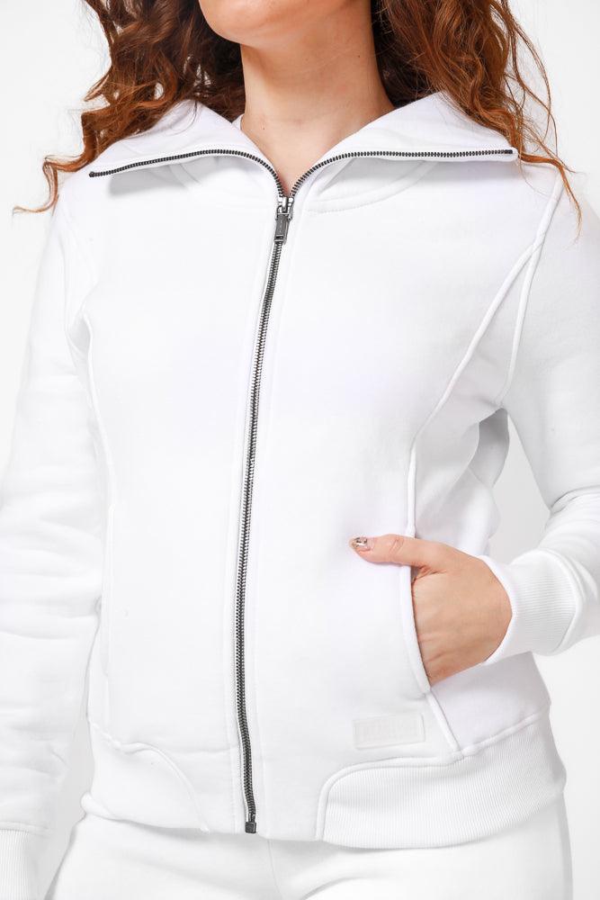 KENNETH COLE - סווטשירט עם צווארון ארוך בצבע לבן - MASHBIR//365