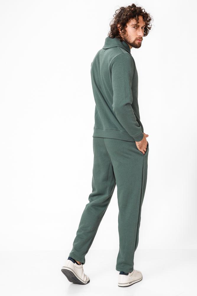 KENNETH COLE - סווטשירט עם צווארון שאל בצבע ירוק - MASHBIR//365