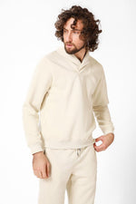 KENNETH COLE - סווטשירט עם צווארון שאל בצבע לבן - MASHBIR//365