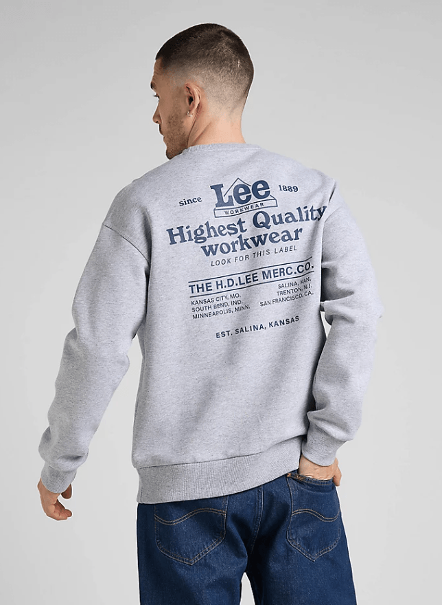 LEE - סווטשירט MELE בצבע אפור בהיר - MASHBIR//365