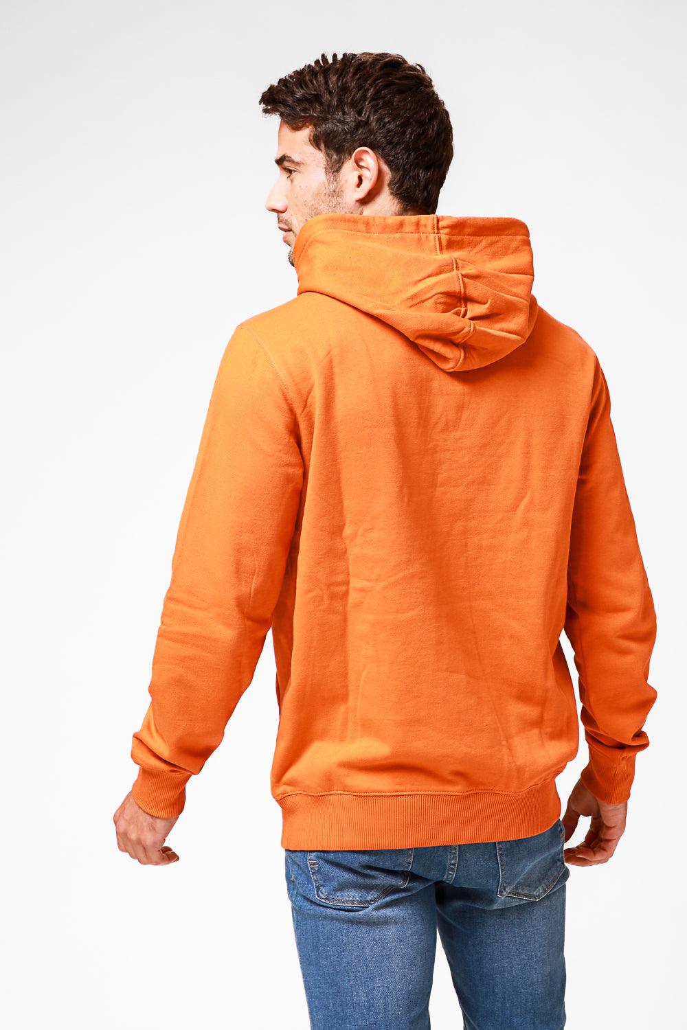 TIMBERLAND - סווטשירט RUST עם כובע קפוצ’ון והדפס לוגו עץ - MASHBIR//365