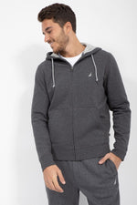 NAUTICA - סווטשירט רוכסן אפור לוגו רקום - MASHBIR//365