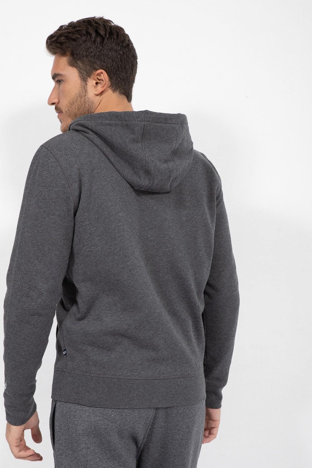 NAUTICA - סווטשירט רוכסן אפור לוגו רקום - MASHBIR//365