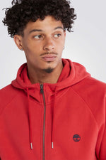 TIMBERLAND - סווטשירט רוכסן עם כובע אדום - MASHBIR//365