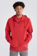 TIMBERLAND - סווטשירט רוכסן עם כובע אדום - MASHBIR//365